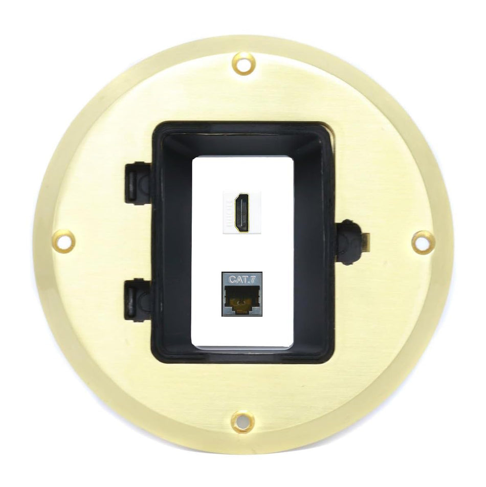 RiteAV CAT7 HDMI Floor Box [Gold-Brass]