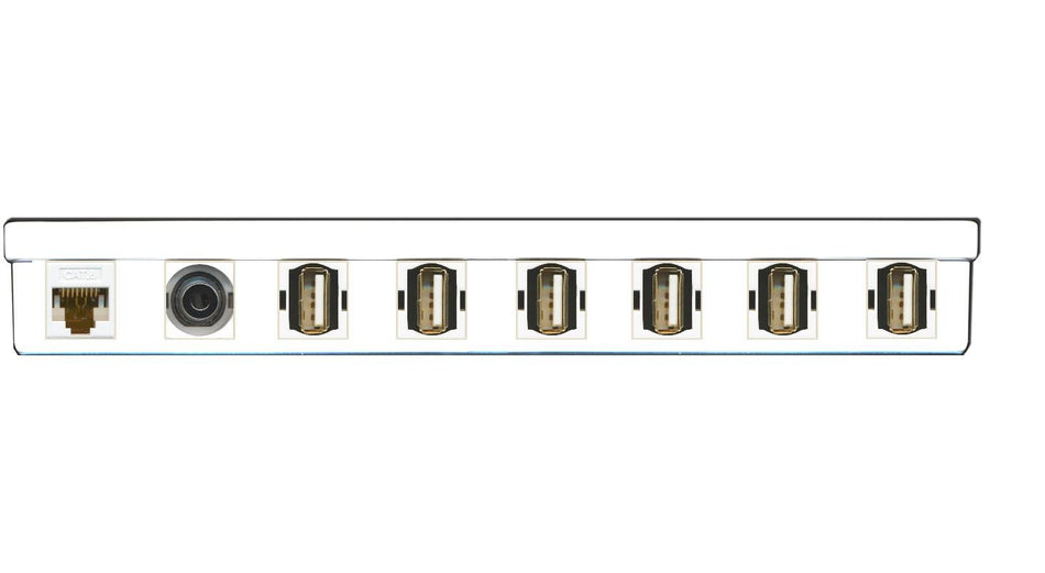 RiteAV - 1 Cat6 Ethernet 3.5mm 6 USB A-A Surface/Furniture Mount Box