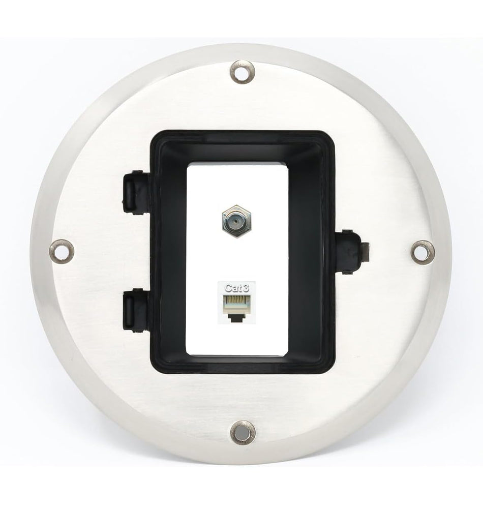 RiteAV Coax Phone Floor Box [Stainless Steel]