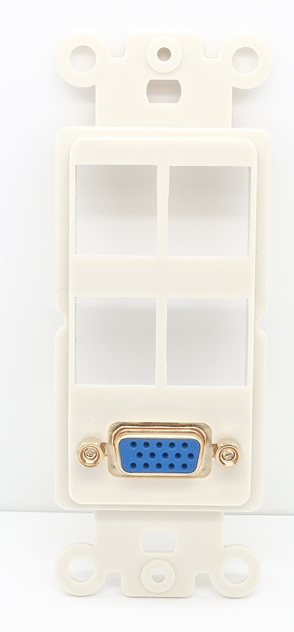 RiteAV Light Almond SVGA+4 Blank Port Modular Insert for Keystone Jacks