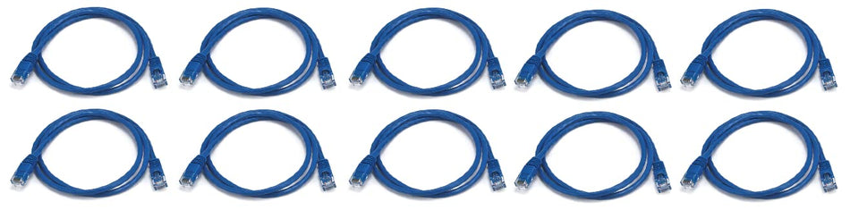 RiteAV Blue Cat5e Ethernet Network Cable 350MHz - 3 Foot (10 Pack)