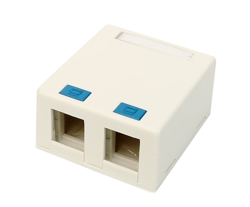 RiteAV Surface Mount Box 2 Port for Cat5e Jacks Blank
