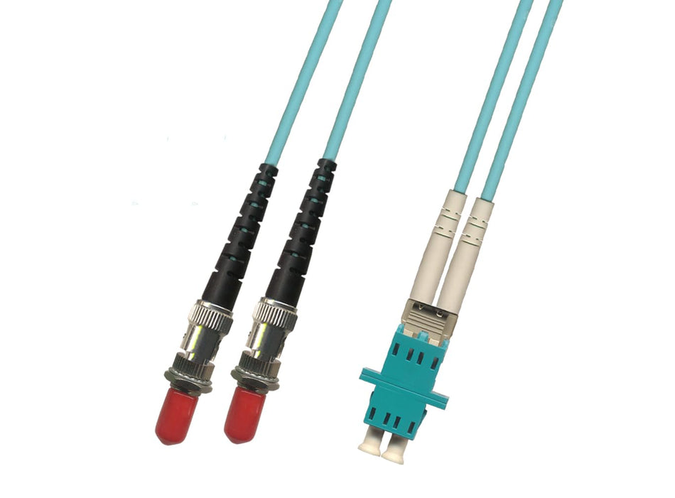 RiteAV (0.3M 1FT Fiber Optic Hybrid Adapter Coupler Connector Cable LC (Female) to ST (Female) 10Gb Gigabit (50/125) Duplex