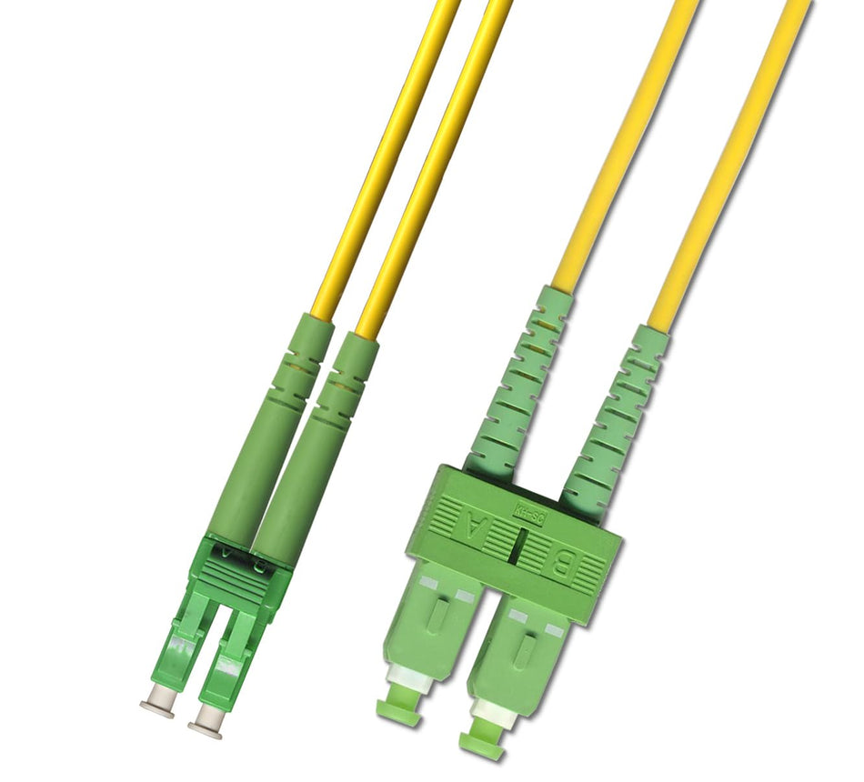 25M Singlemode Duplex Fiber Optic Cable (9/125) - LC/APC to SC/APC