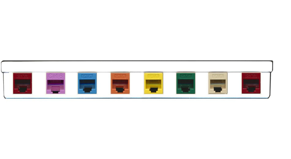 RiteAV - 8 Port Cat6 Ethernet Mixed Colors - Surface/Furniture Mount Junction Box