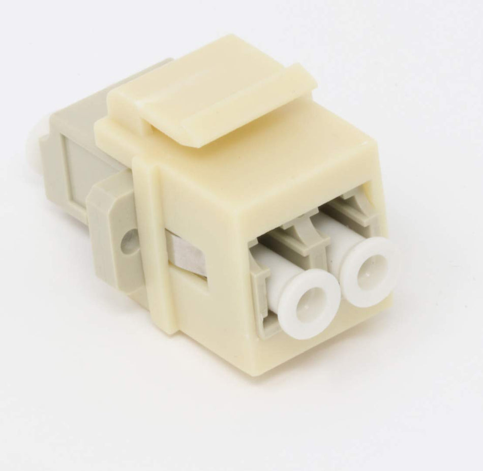 RiteAV Fiber Optic Keystone Coupler Jack LC Duplex Multimode - Ivory