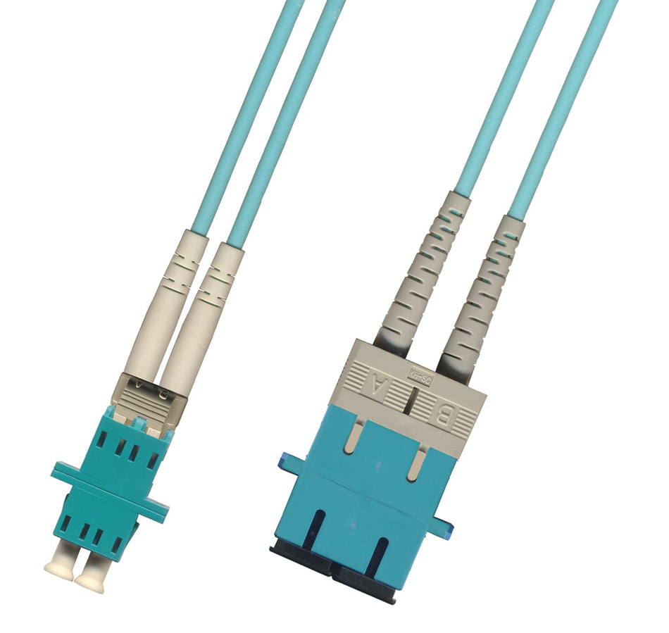 RiteAV 1FT Fiber Optic Hybrid Adapter Coupler Connector Cable LC (Female) to SC (Female) 10Gb Gigabit (50/125) Duplex