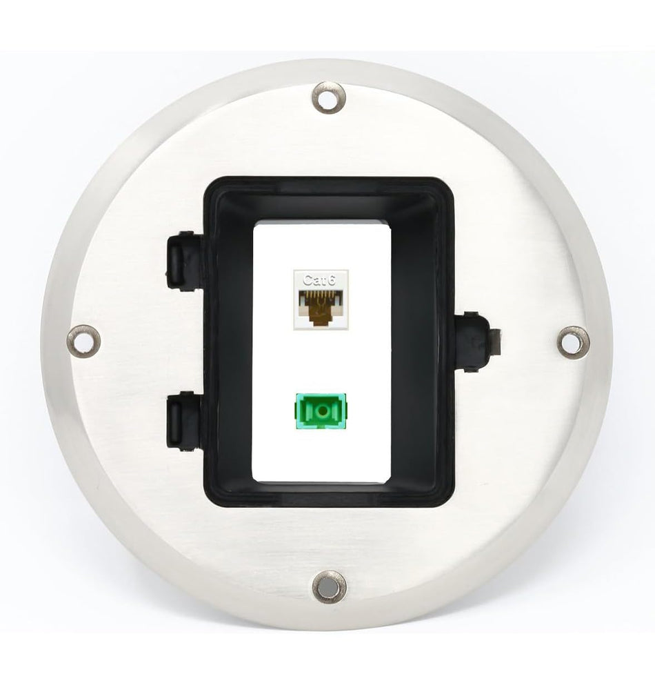 RiteAV CAT6 SC-APC-SX Floor Box [Stainless Steel]