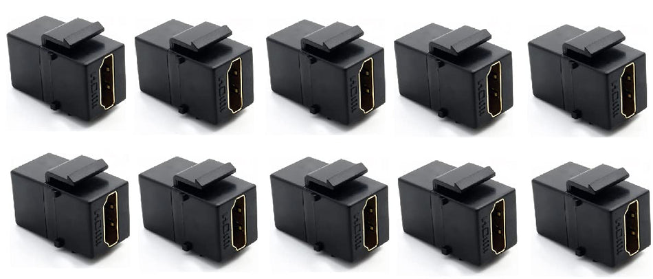 RiteAV HDMI 2.0 Black Keystone Adapter Coupler Female to Female (10 Pack)