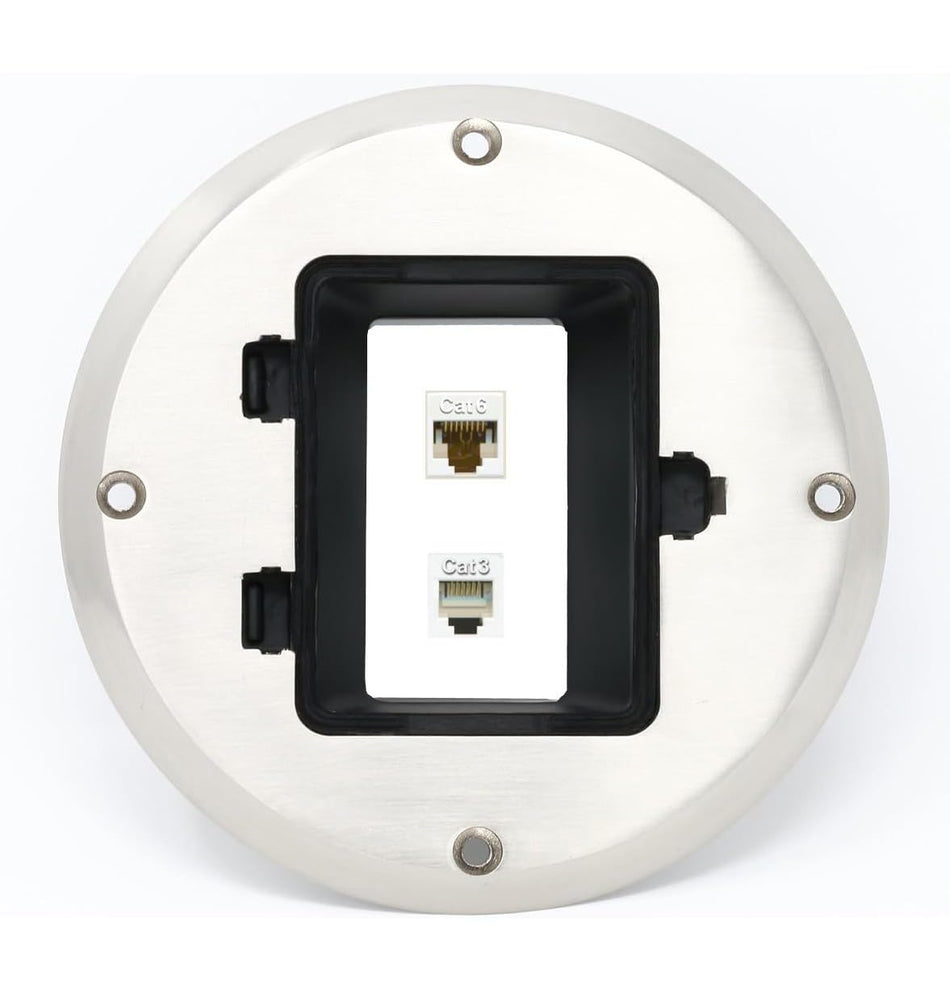 RiteAV CAT6 Phone Floor Box [Stainless Steel]