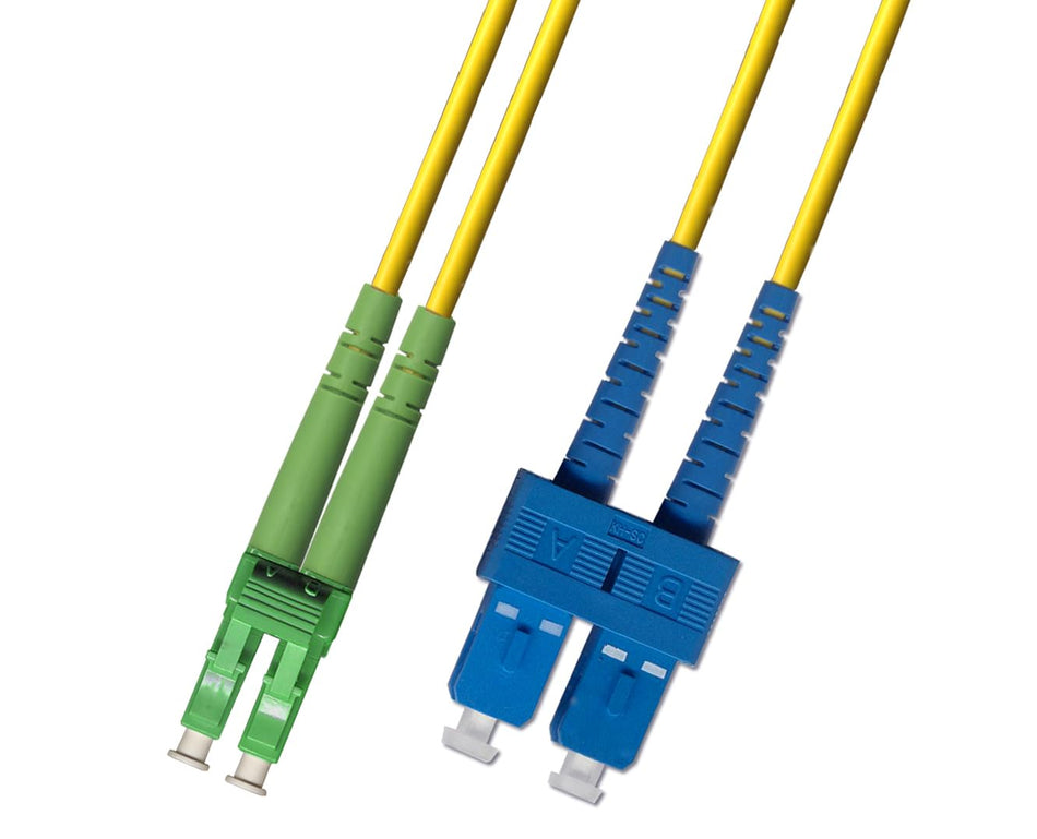 25M Singlemode Duplex Fiber Optic Cable (9/125) - LC/APC to SC/UPC