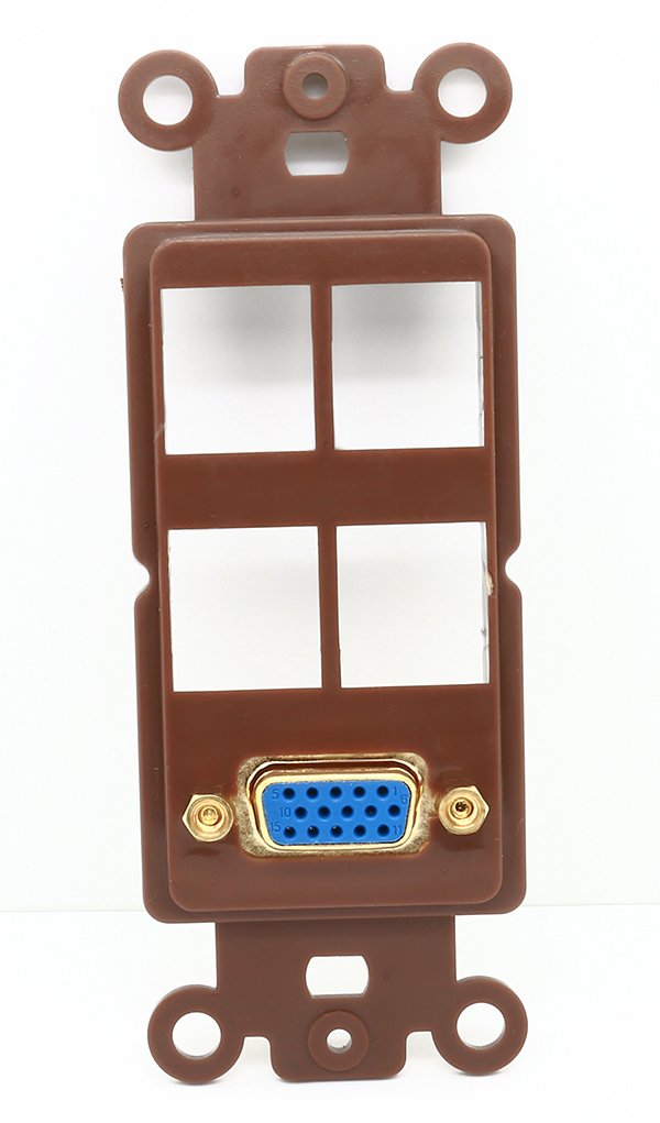 RiteAV Brown SVGA+4 Blank Port Modular Insert for Keystone Jacks