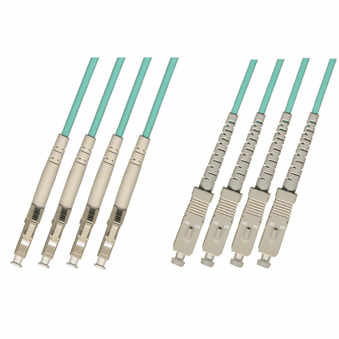 60M LC-SC Multimode Fiber Optic Cable 50/125 10 Gigabit 4 Strand (10GB)
