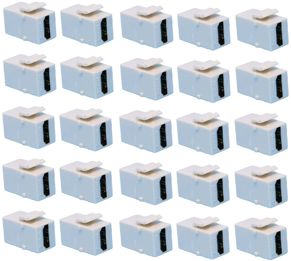 RiteAV HDMI 2.0 Light Almond Keystone Adapter Coupler Female to Female (25 Pack)