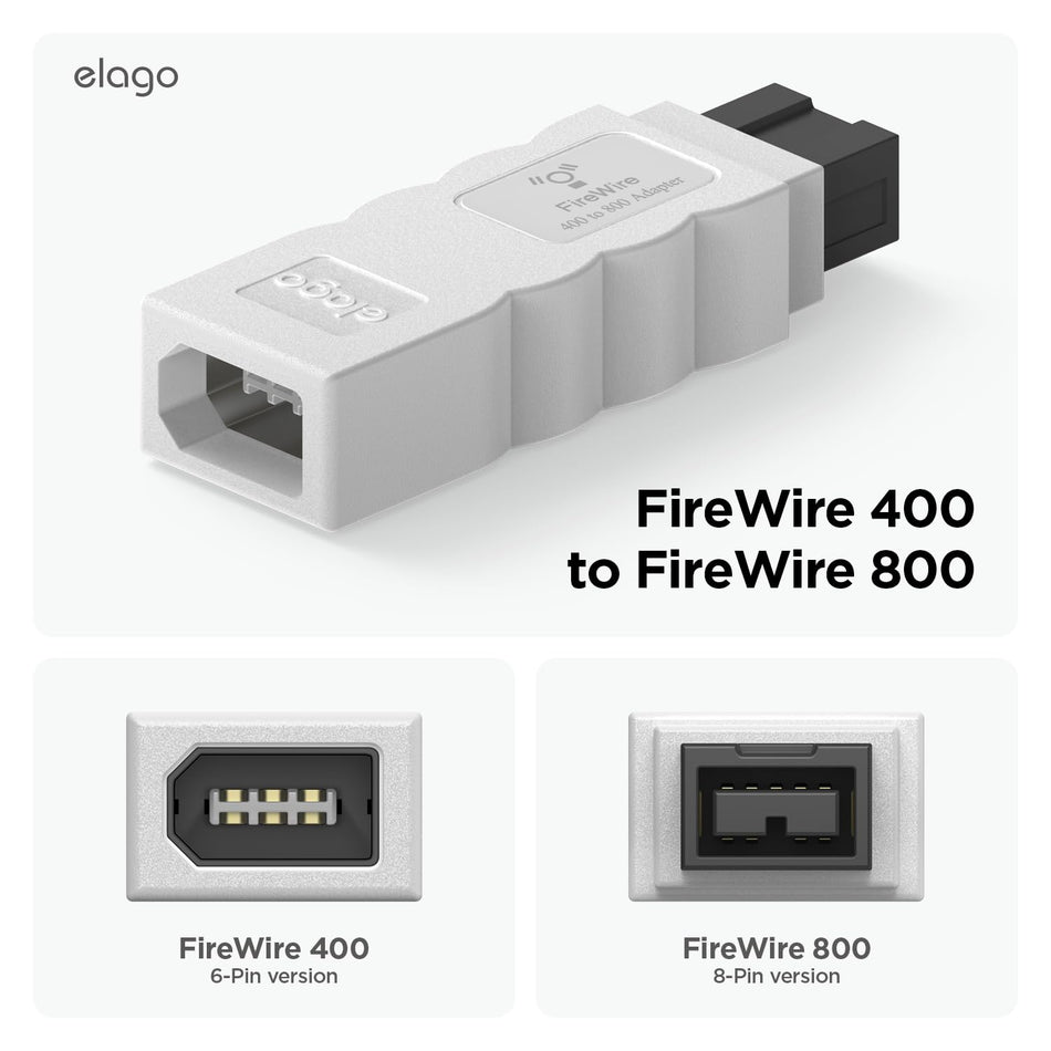 FireWire 400 till 800-adapter kompatibel med Mac Pro, MacBook Pro, Mac Mini
