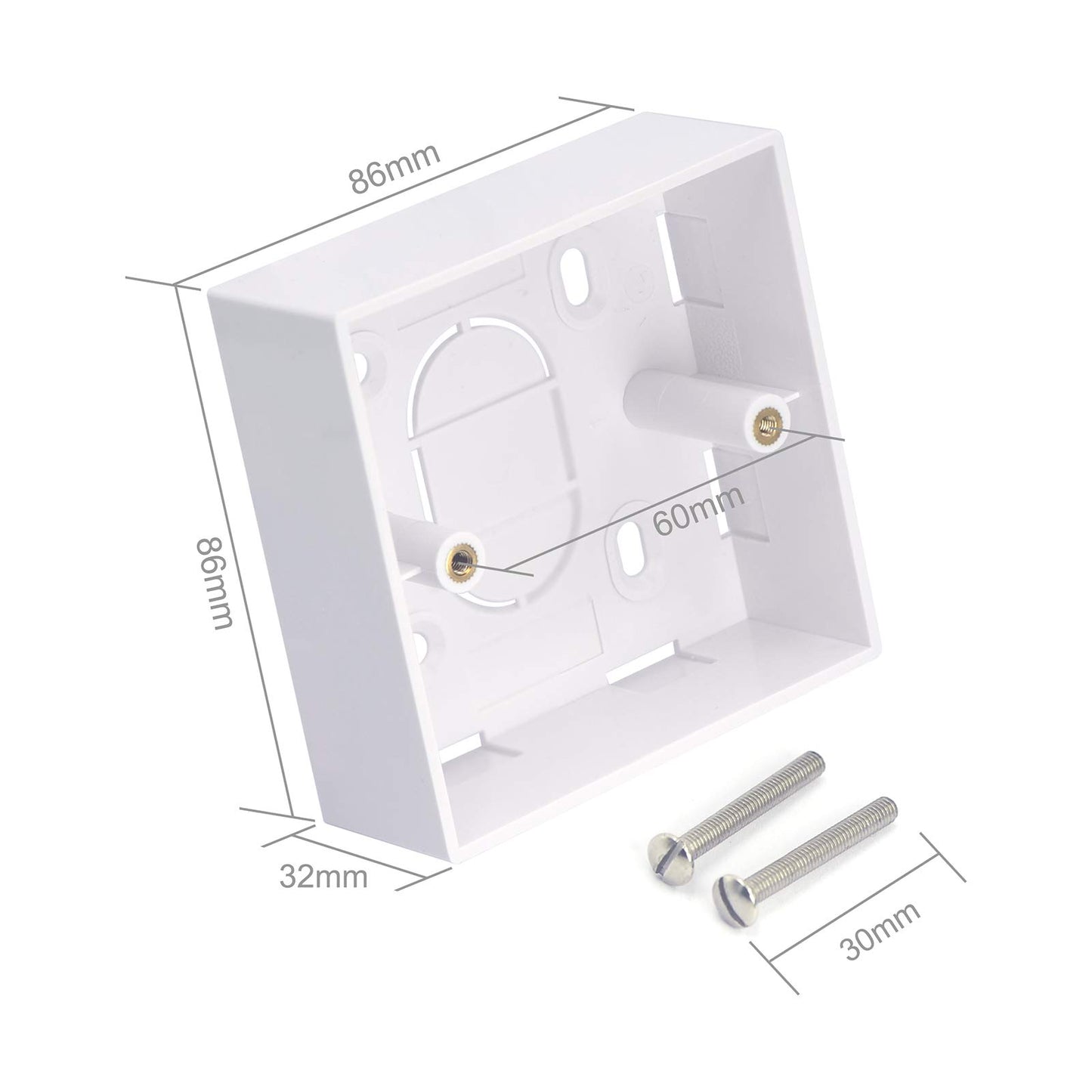 RiteAV - monterad baklåda för ethernet frontplatta 1 gäng 32 mm