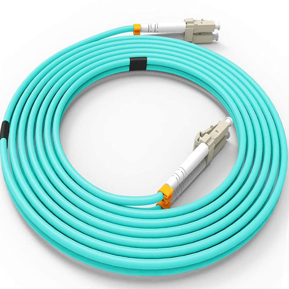 RiteAV - 10Gb OM3 Multimode Duplex Fiber Optic Cable (50/125) - LC to LC - Aqua (3 Meter (10 feet))