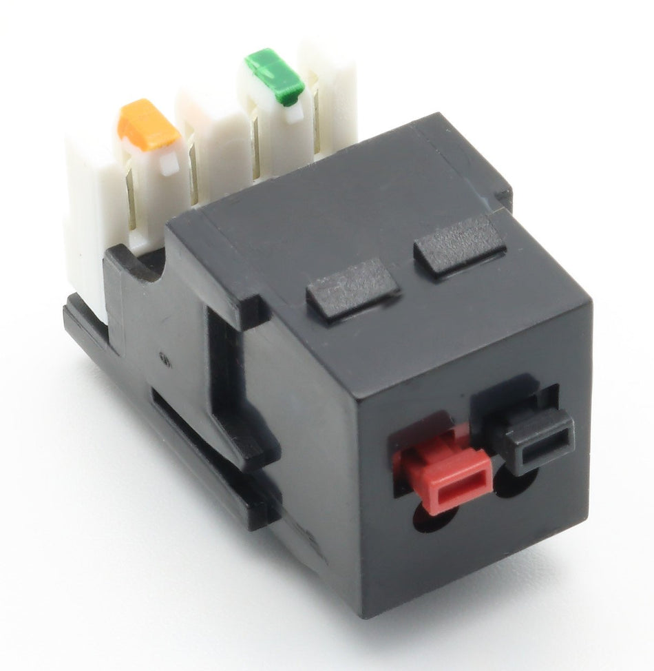 RiteAV Black Keystone 1 x Speaker Jack with Punchdown Terminals (110 Type)