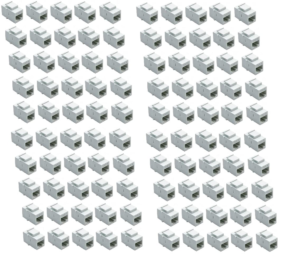 RiteAV - RJ45 Female to Female UTP CAT 6 Keystone Coupler White (100 Pack)