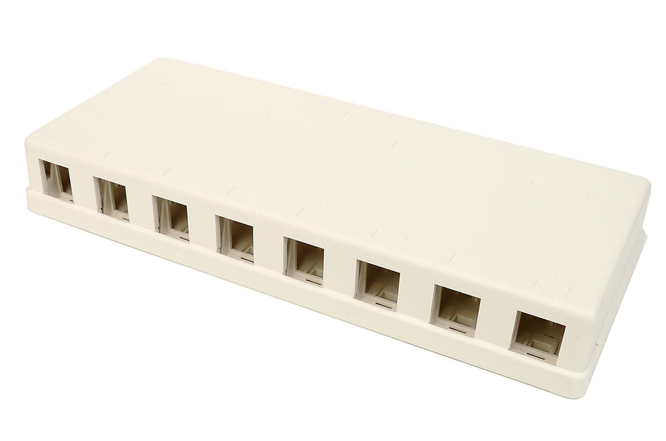 RiteAV Surface Mount Box 8 Port for Cat5e Jacks Blank