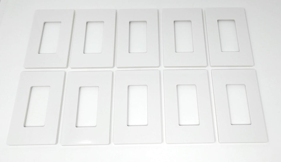RiteAV - 1 Gang White Screwless Decorative Style Wallplate (10 Pack)
