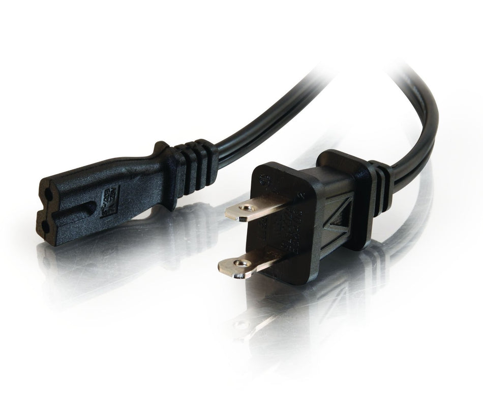RiteAV - 6ft 18 AWG 2-Slot Polarized Power Cord IEC320C7 to NEMA 1-15P