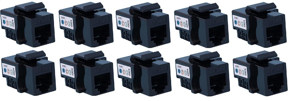 RiteAV RJ11 Phone Black Punchdown Type Keystone Jack (10 Pack)
