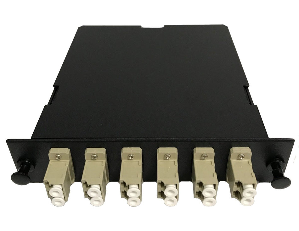 RiteAV LGX Footprint Pre-terminated MTP Cassette - MTP Male, 12 Fiber to 6 LC Duplex Multimode Adapters, includes 12 LC Multimode Hydra Cable (30cm, OFNR) +1 MTP Adapter