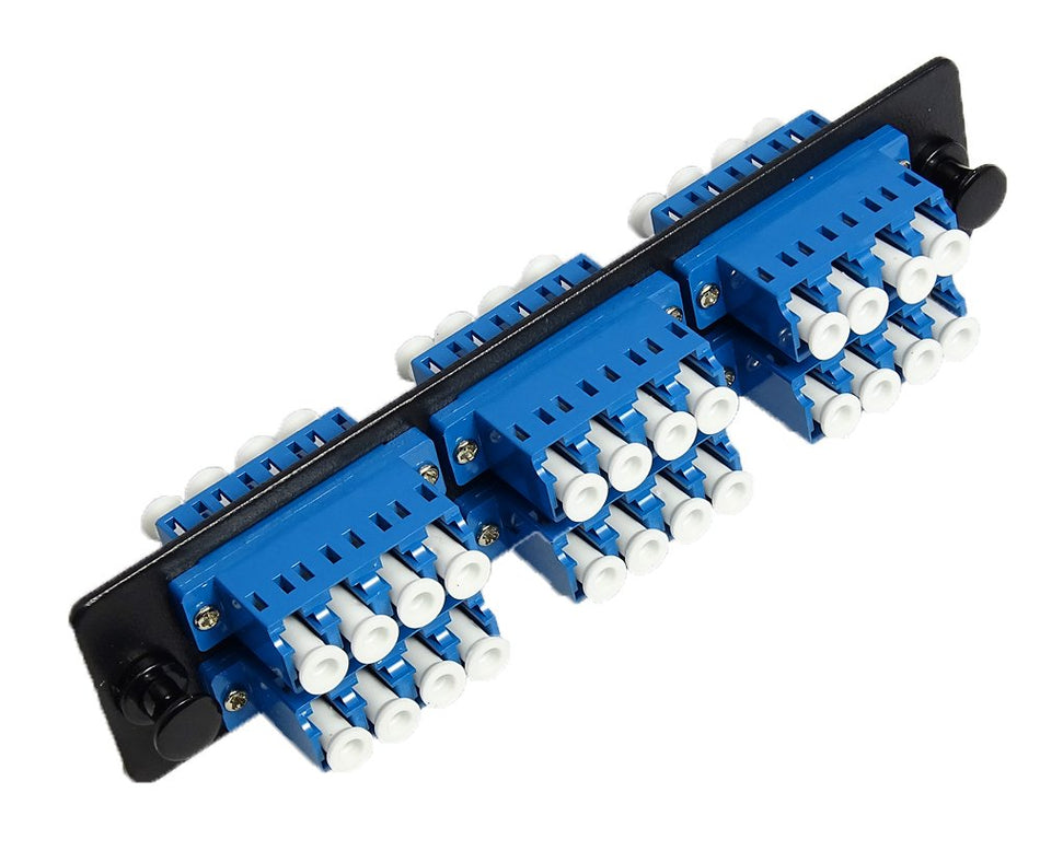 RiteAV LGX Footprint LC Adapter Panel, 6 Ports, Loaded w/6 LC Quad Singlemode Adapters, Black