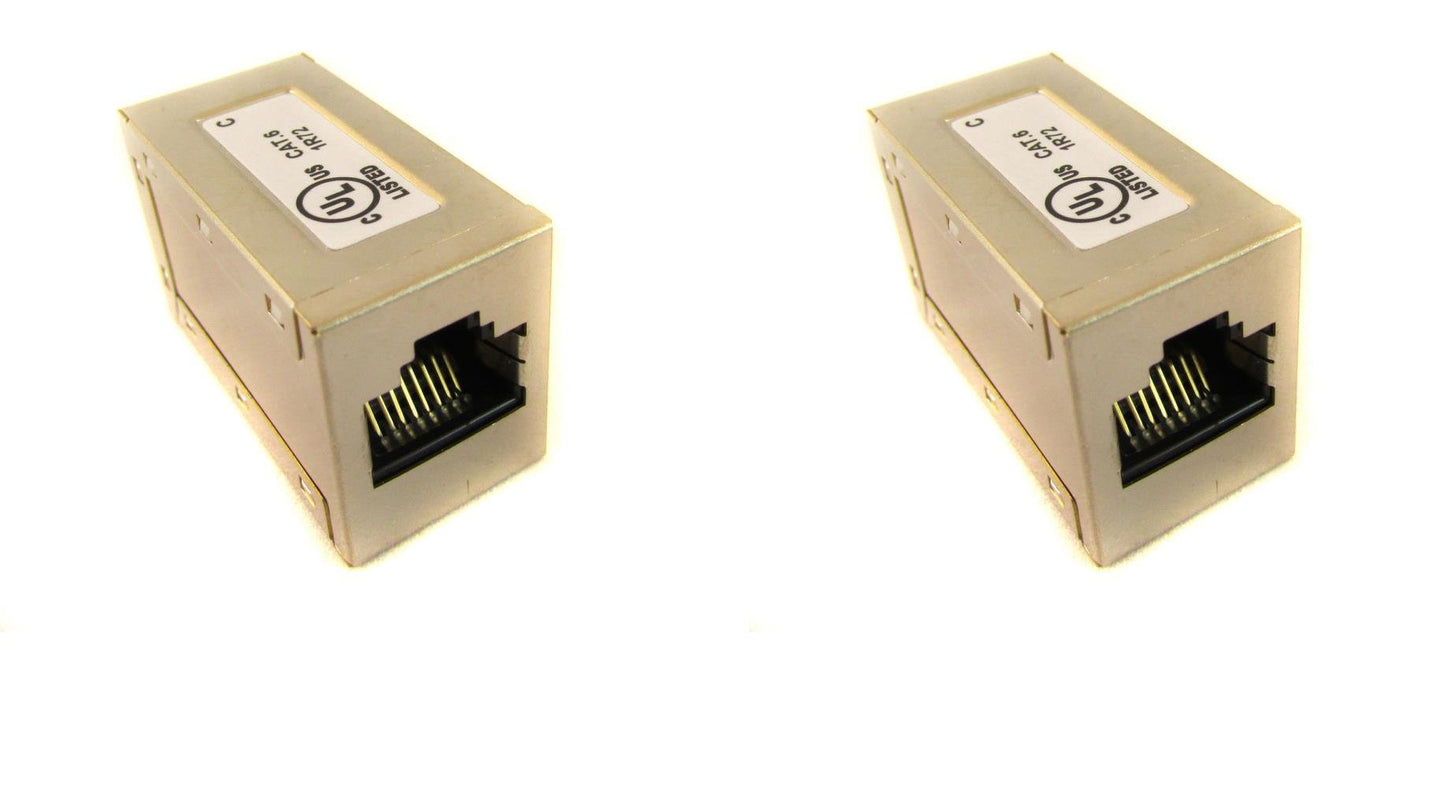 (2 Pack) Inline Coupler Shielded Cat6 Ethernet Rj45 F/F Network Cable Extender