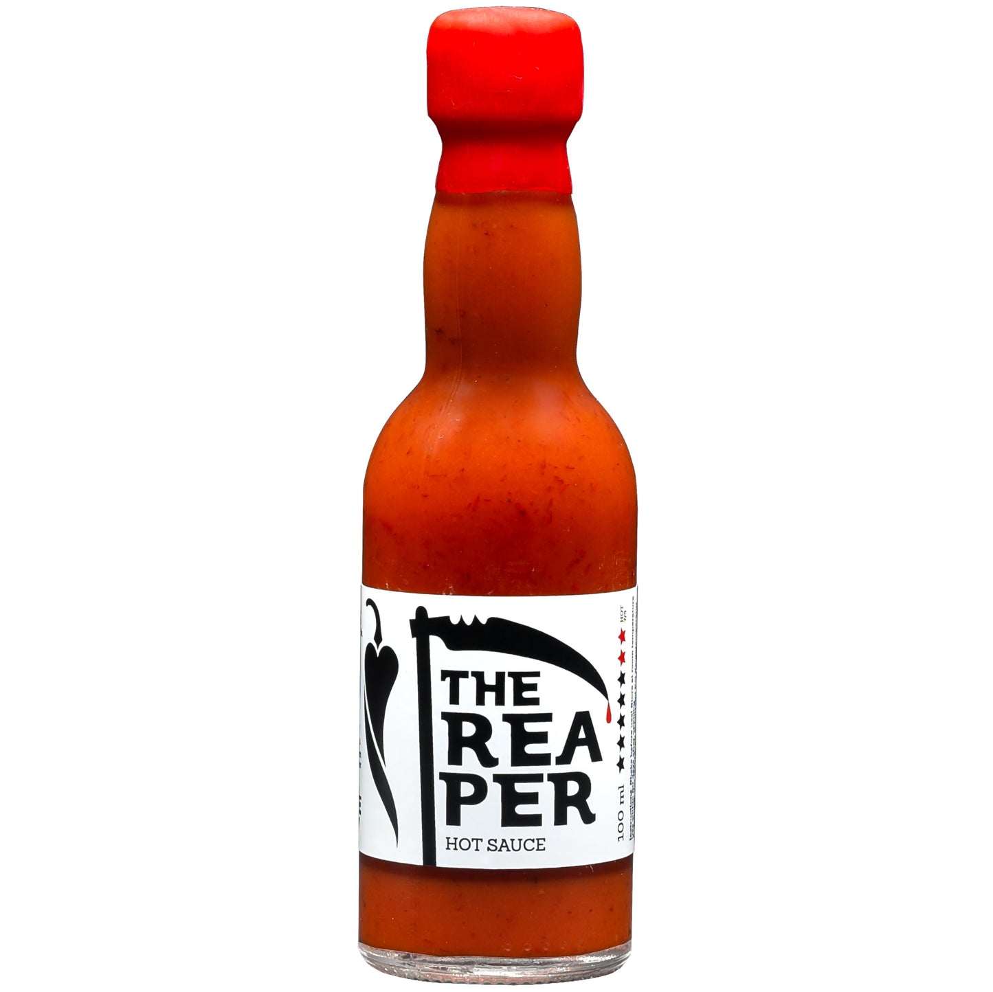 The Reaper Het Chilisås 100 ml, Laboratoriemätt 96.581 SHU, 85% Carolina Reaper Chilipeppar, Hetta 7/5 Louisiana Style