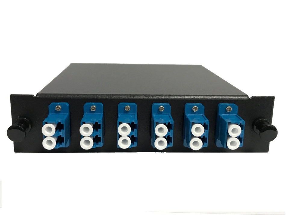 RiteAV LGX Footprint Pre-terminated MTP Cassette - MTP Male, 12 Fiber to 6 LC Duplex Singlemode Adapters, includes 12 LC Singlemode Hydra Cable (30cm, OFNR) +1 MTP Adapter