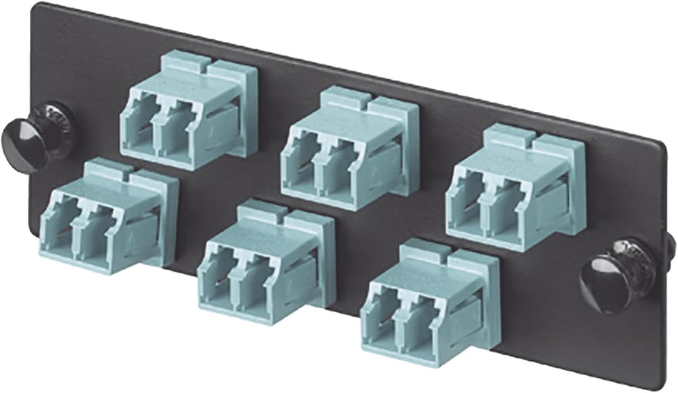 Panduit FAP6WAQDLCZ multiläge 6-portars fiberadapterpanel med zirkonium keramisk delad ärm, aqua