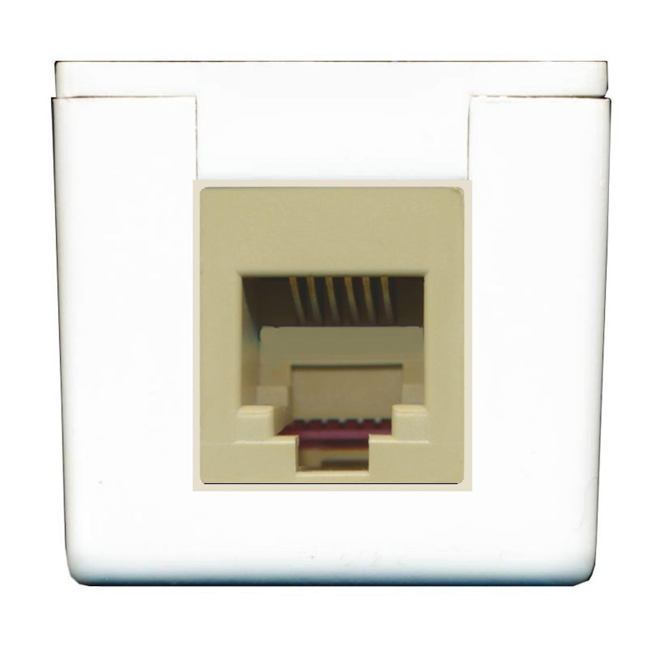 RiteAV Rj11-12 Phone Surface Mount Box Female/Female White