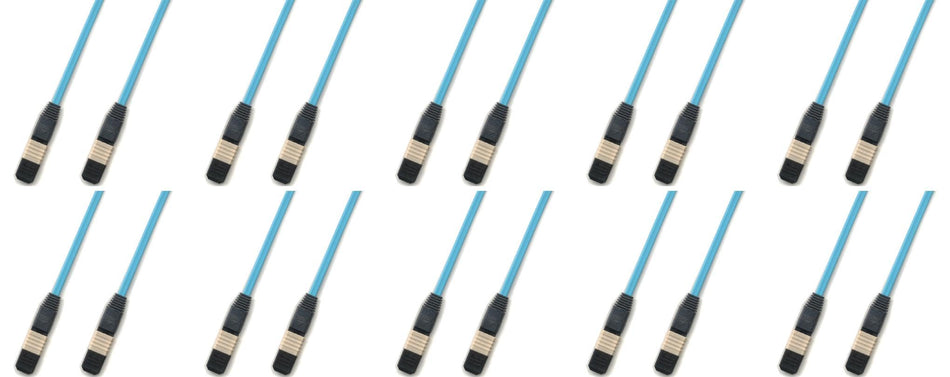 RiteAV - 10 PACK 5M MPO Female to MPO Female OM4 Multi-Mode 12 Strand Fiber Optic Trunk Cable (Type A) 10 Gb/s, 40 Gb/s, and 100 Gb/s (5 Meter 15 Feet)