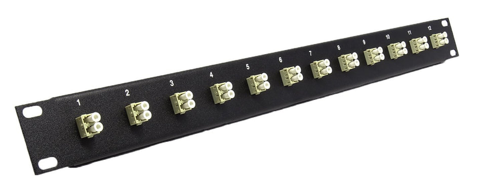 12 Port LC Fiber Patch Panel Multimode (Loaded 1u) 19"