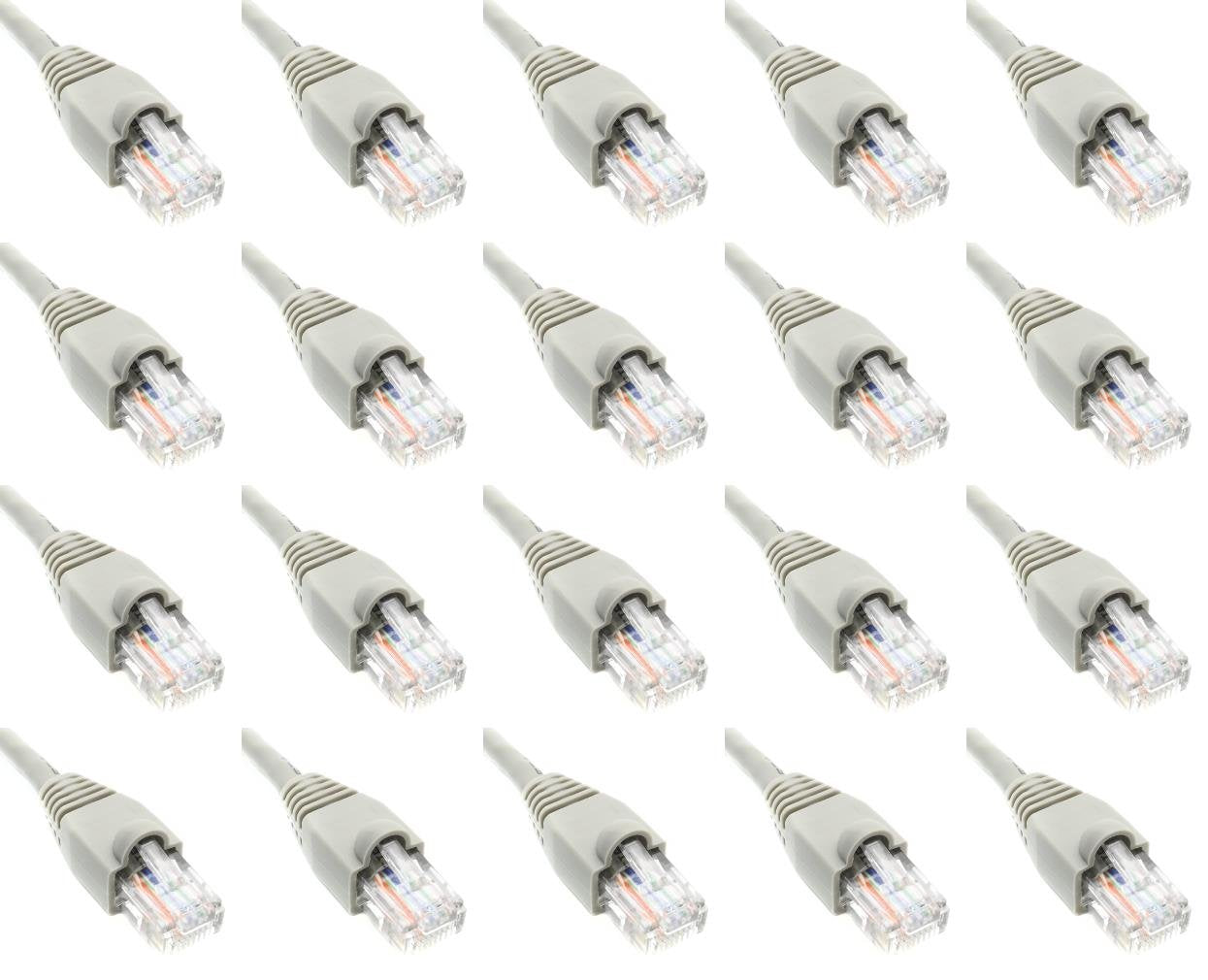 1 Ft (1ft) Cat6 Ethernet Network Patch Cable Gray (20 PACK lot)