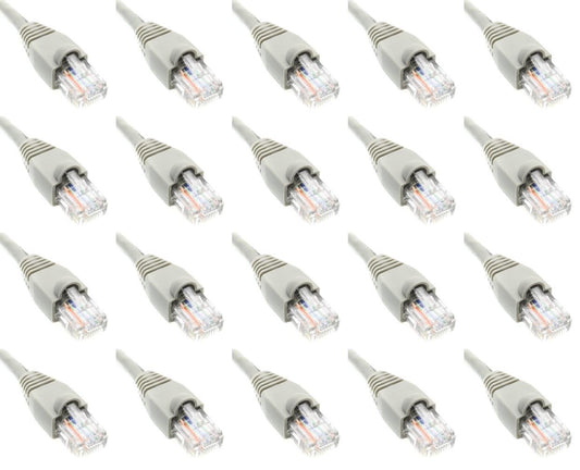 1 Ft (1ft) Cat6 Ethernet Network Patch Cable Gray (20 PACK lot)