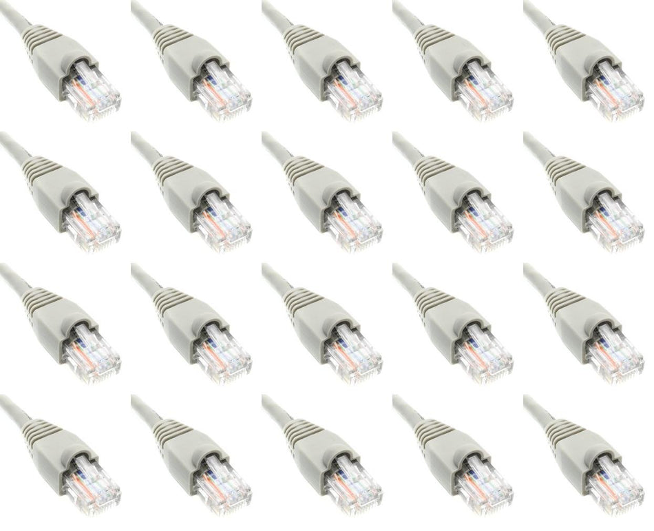 Cat 5e Ethernet patch cord 3 feet GREY Cable (20Pack)