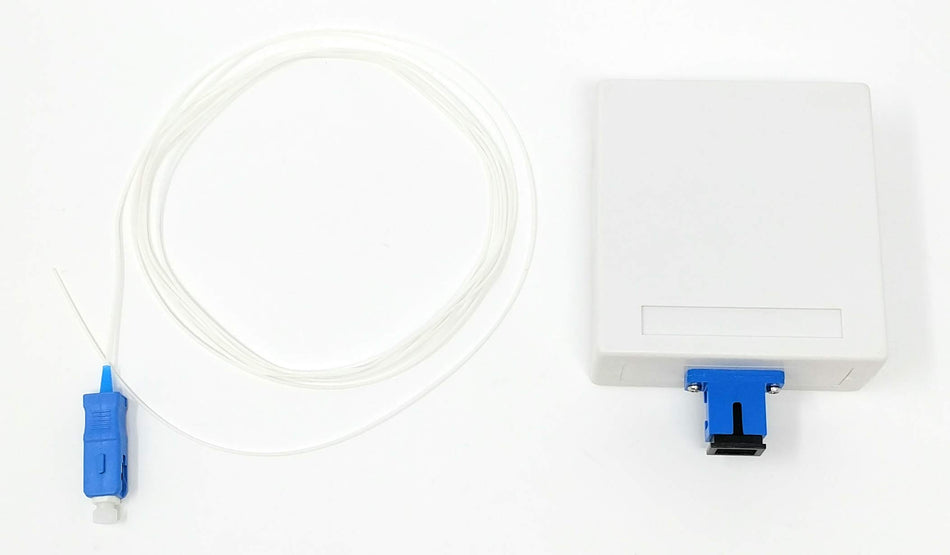 Ultra Spec Cables 1 Port SC-UPC Singlemode Fiber Surface Mount Box and Pigtail Kit (Includes SC-UPC Coupler and 1 Meter 900um Pigtail) for Splice