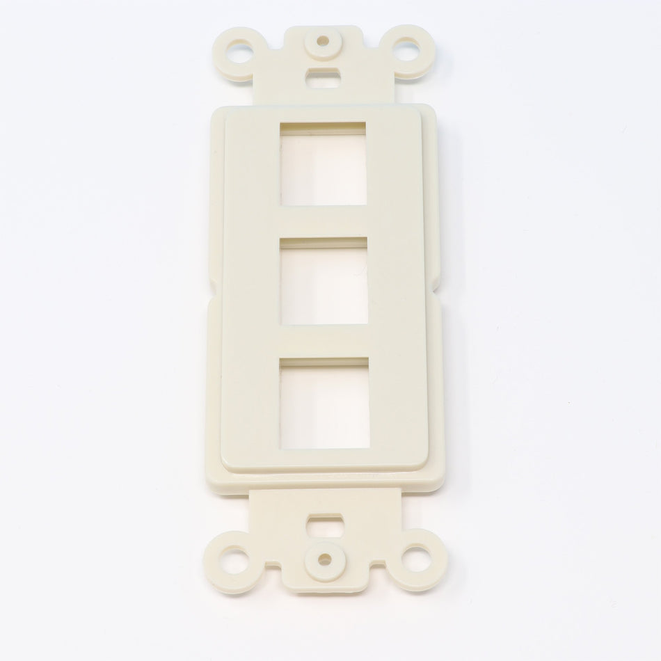 RiteAV Light Almond Blank 3 Port Modular Insert for Keystone Jacks