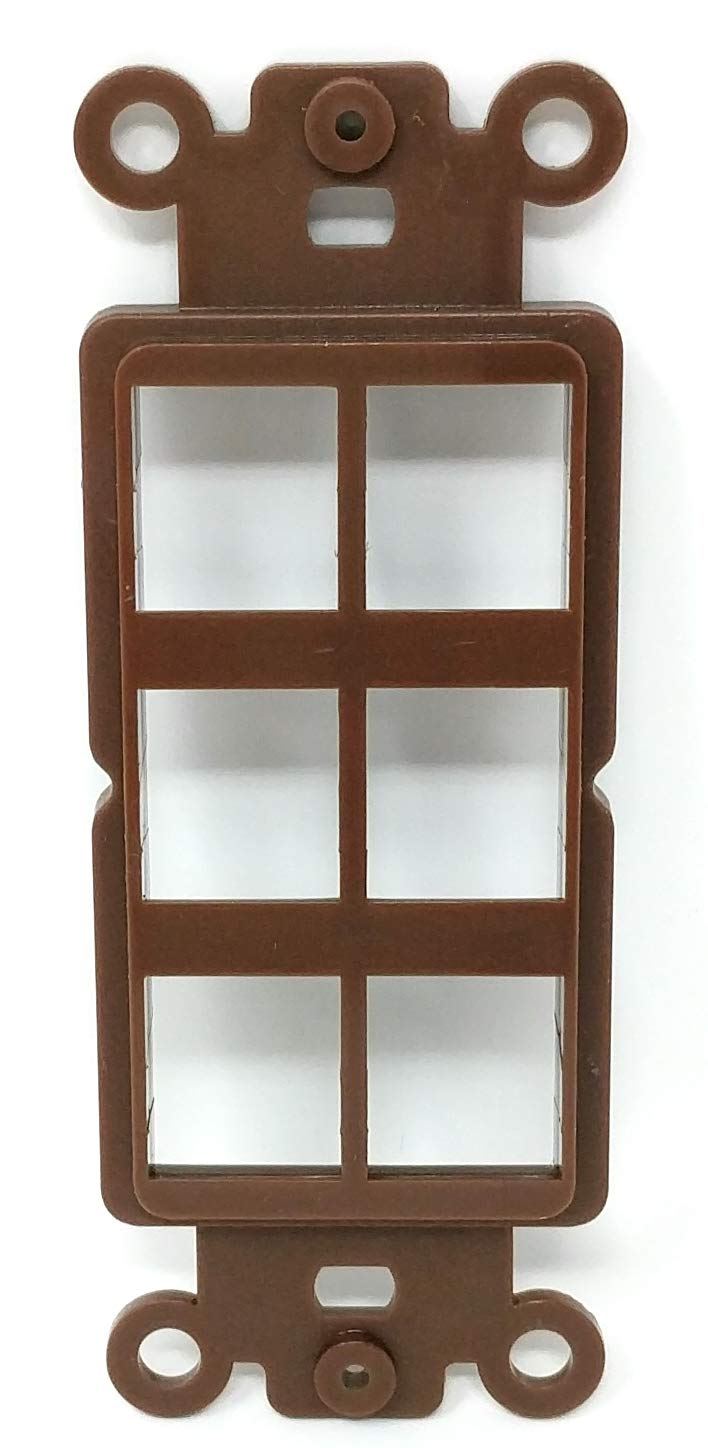 RiteAV Brown Blank 6 Port Modular Insert for Keystone Jacks