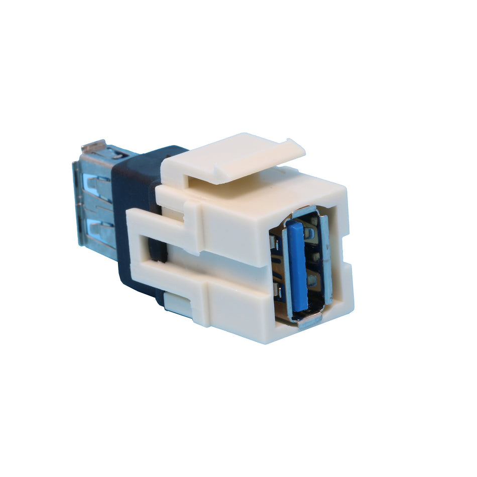 RiteAV USB 3.0 Keystone Jack A-A Female to Female - Light Almond