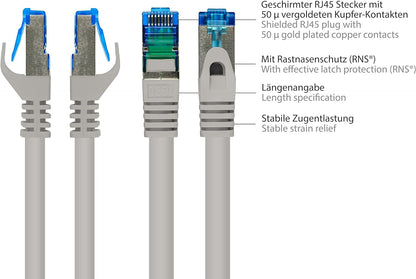 RiteAV - Premium Cat 6A utomhusterppkabel – 75 m – IP66 med snäppskydd – 10-GIGABIT, kopparledare/CU – S/FTP, PiMF – 500MHz – för utomhusbruk, UV- och vattenresistent