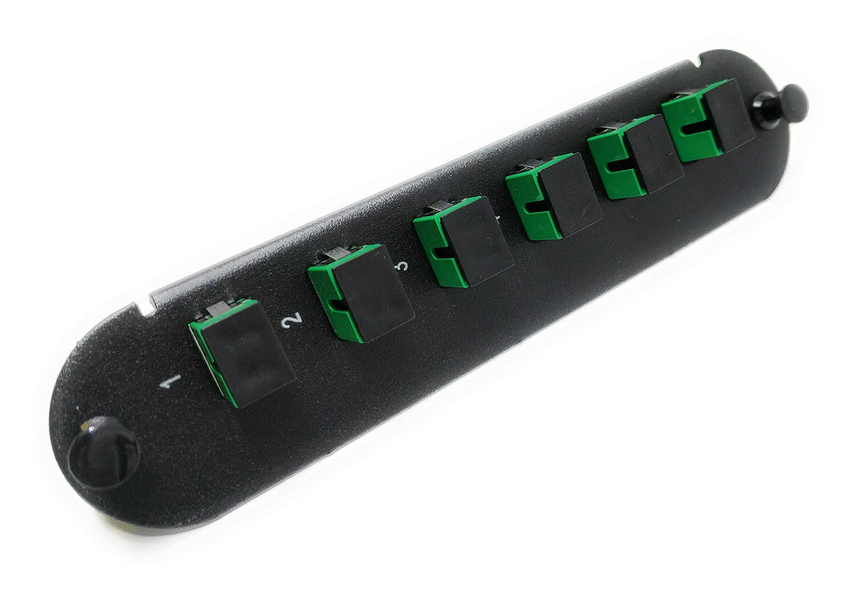 RiteAV - CCH SC/SC (6 Port Simplex w/6 Fiber Connectors) Adapter Panel (Non-LGX) Lime Green/Black (50/125) for Lime Green OM5 Multimode 100Gb