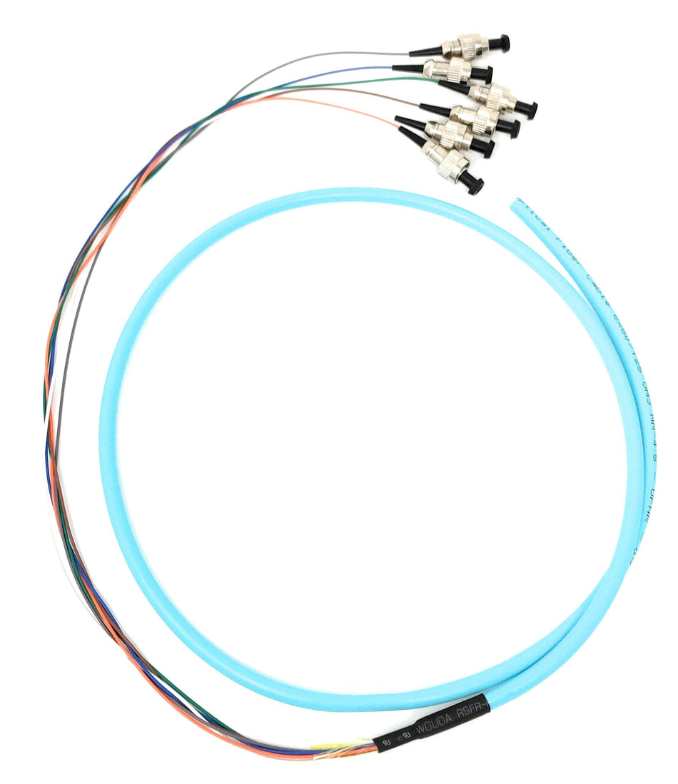 Ultra Spec Cables 6 Strand Multimode OM3 50/125 FC-UPC Fiber Pigtail, 1 Meter for Splice