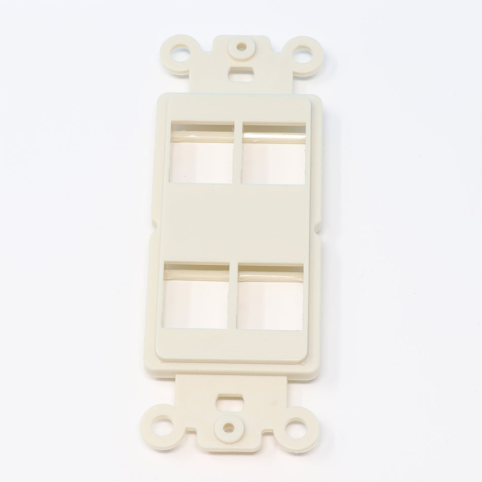 RiteAV Light Almond Blank 4 Port Modular Insert for Keystone Jacks