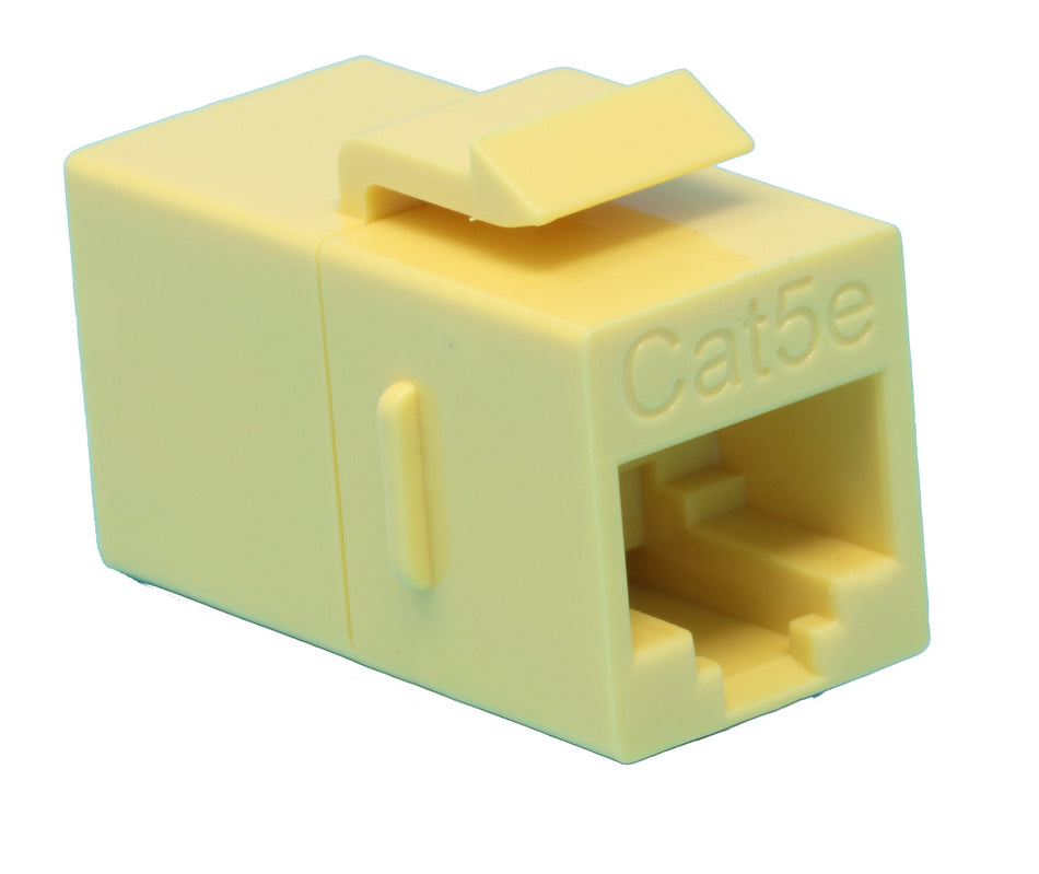 RiteAV CAT5E Keystone Jack Coupler Yellow Female/Female