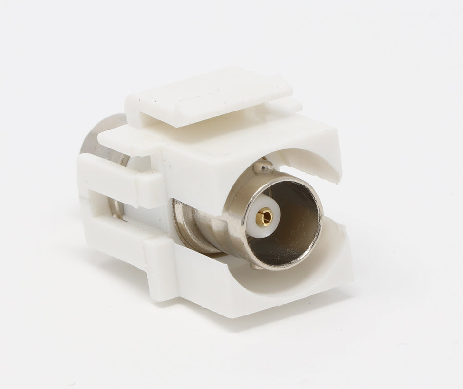 RiteAV BNC Silver Keystone Jack Coupler White Female/Female