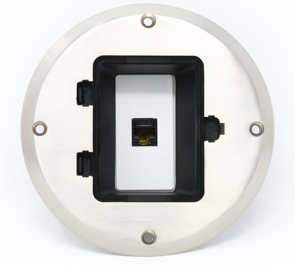 RiteAV 1 Gang 1 Port Cat6 Floor Box - Stainless Steel